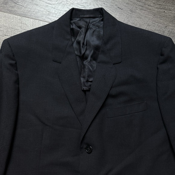 Hickey Freeman Other - Vintage 80's Custom Hickey Freeman Union USA Made Black Glenn Plaid Suit Coat 42